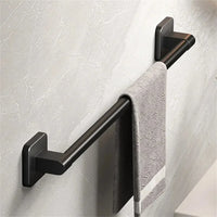 Porte-Serviettes Mural Sans Perçage en Aluminium Noir, Barre de 50 cm, vue 6