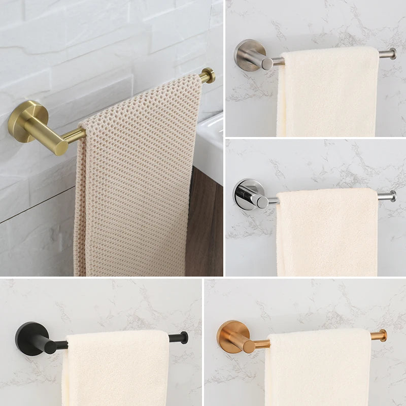 Porte-serviettes mural en inox 304, barre simple de 25,5 cm, 5 finitions, vue 4
