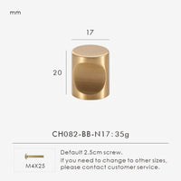 Bouton de Meuble Cylindrique en Laiton Brossé, Ø 17 mm, vue 7