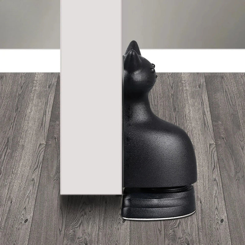 Butée de Porte Magnétique Chat Noir, Pose au Sol Sans Perçage, Adhésif Inclus, vue 4