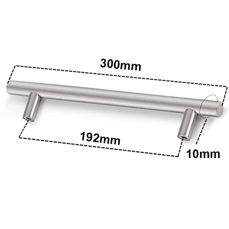 Poignée de Cuisine Barre en T Inox Noire ou Argent, 64 à 320 mm, vue 7
