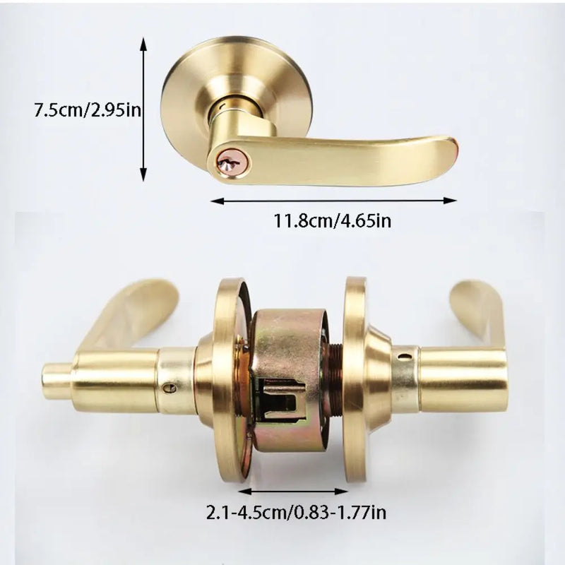 Poignée de Porte de Chambre à Bouton, Chrome ou Or Satiné, vue 6