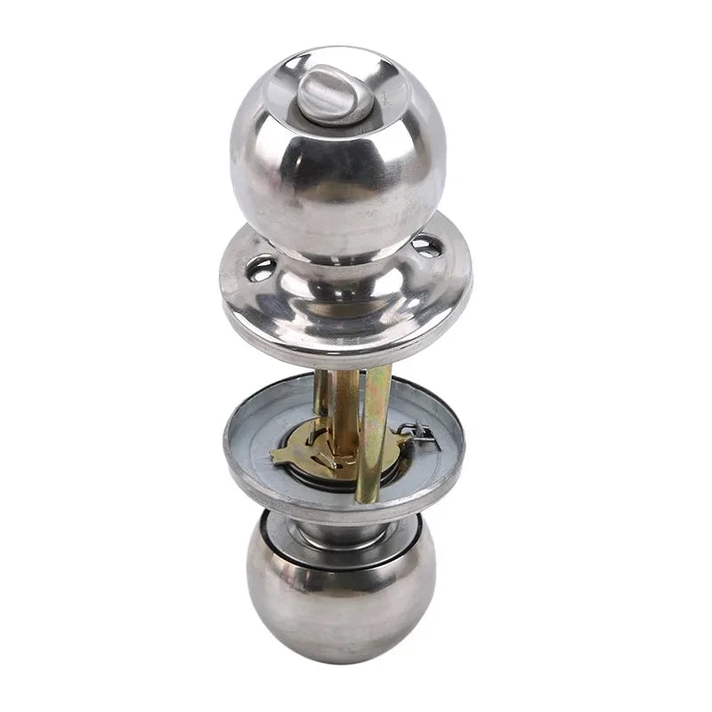 Bouton de Porte Rond à Clé en Aluminium avec Condamnation, vue 3