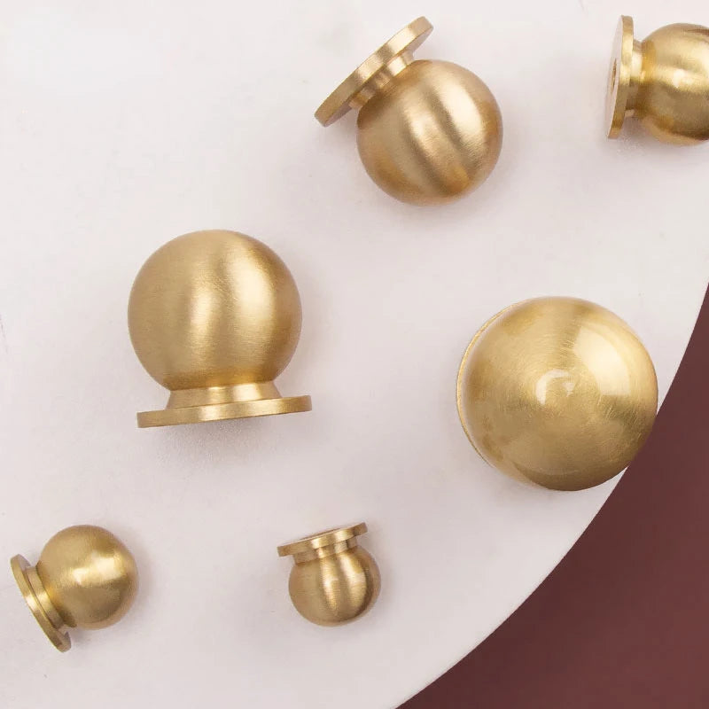 Bouton de Meuble Boule en Laiton Brossé, Diamètre 12 à 25 mm, vue 6