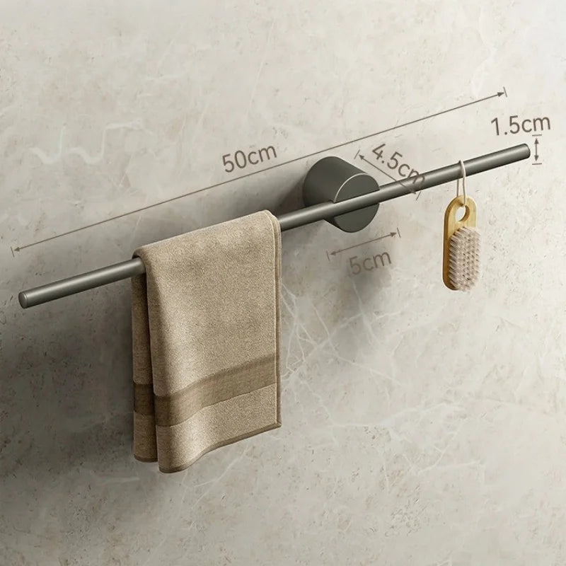 Porte-Serviettes Mural Barre Fine en Aluminium sur Support Rond, 30, 40 ou 50 cm, vue 16