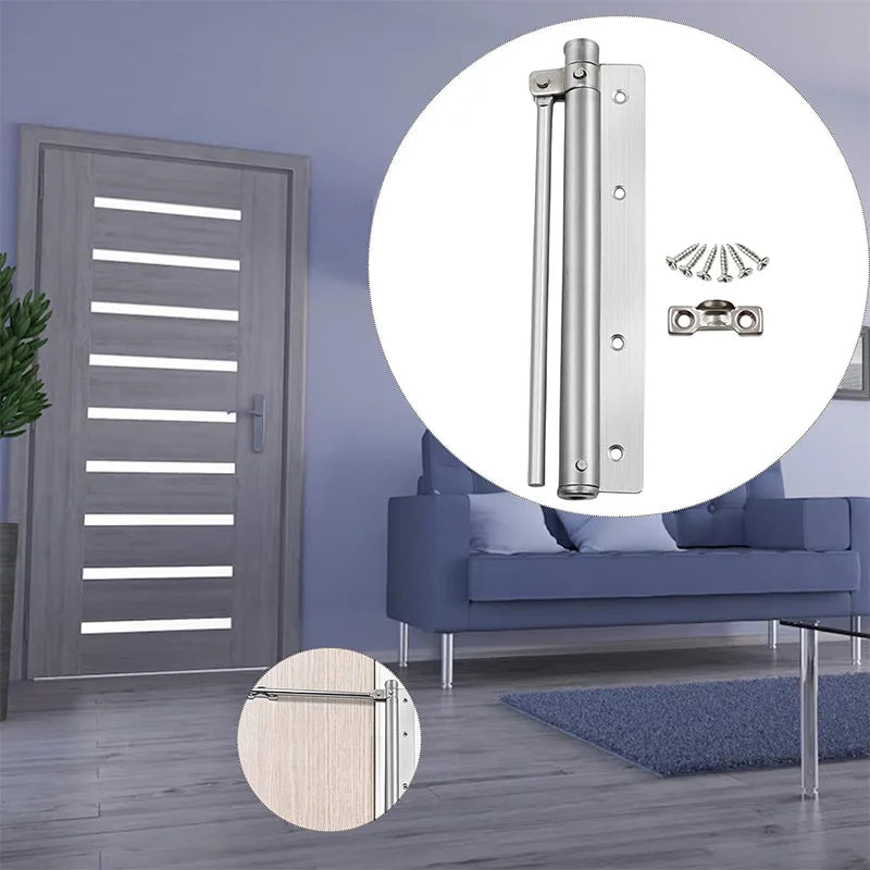 Ferme-Porte à Ressort Inox, Porte Gauche ou Droite, Plaque 150 ou 187 mm, vue 5