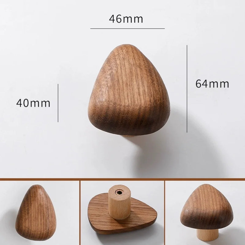 Bouton de Meuble Galet en Bois de Hêtre ou de Noyer, vue 8