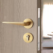 Poignée de Porte Dorée en Aluminium avec Clé, Serrure Intégrée, Porte 35-45 mm