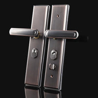 Poignée de Porte d'Entrée sur Plaque en Inox 304, Plaque de 270 à 330 mm