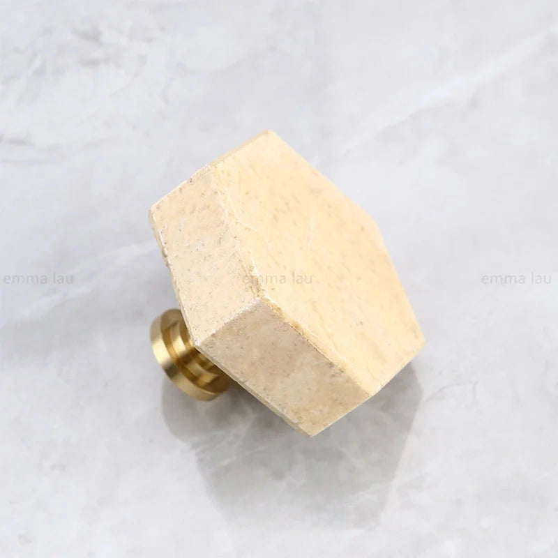 Bouton de Meuble en Marbre sur Socle Laiton, 5 Formes, vue 19