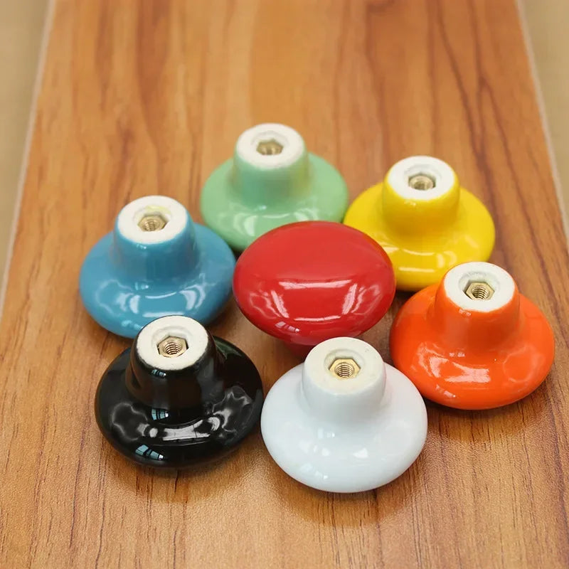 Bouton de Meuble Rond en Céramique Colorée, Diamètre 32 ou 38 mm, vue 3