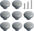 Bouton de Meuble Rond en Céramique Grise, Lot de 8 ou 12