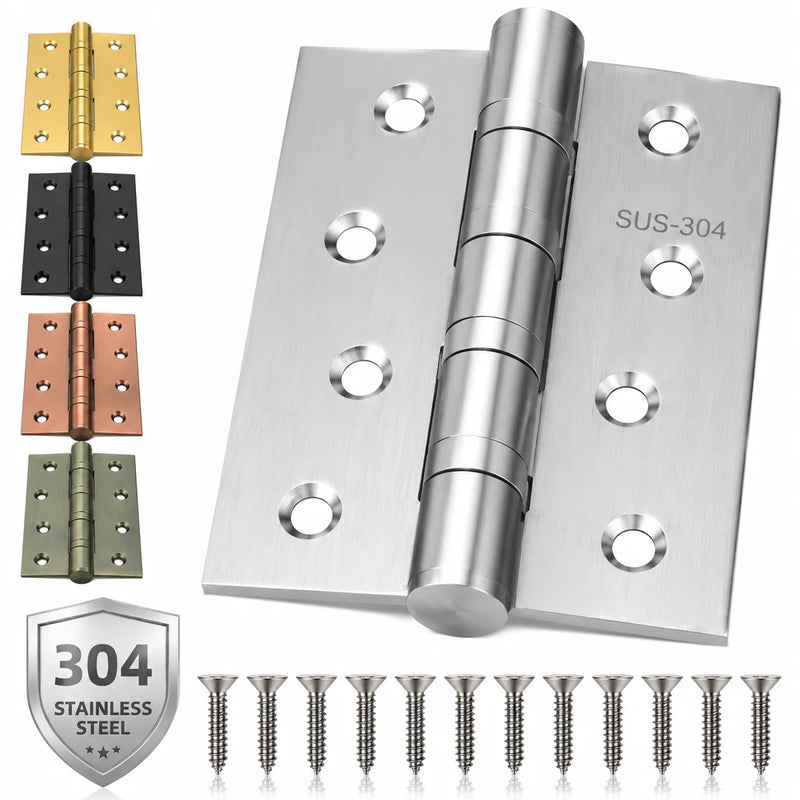 Paumelle de Porte à Roulements en Inox, Fermeture Silencieuse, 100 x 75 mm