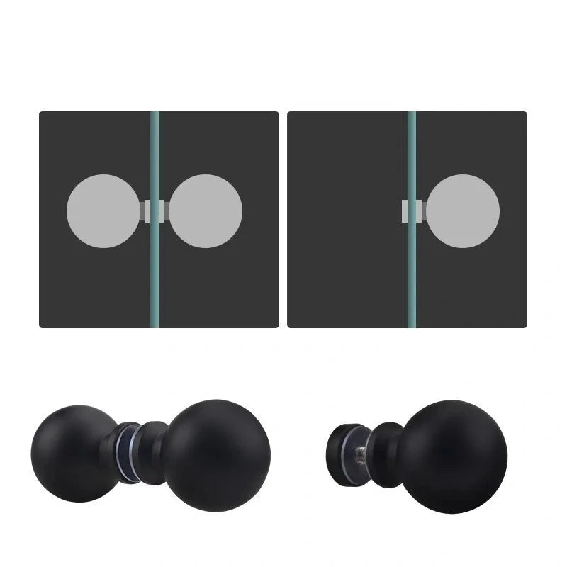 Poignée de Porte de Douche Boule en Aluminium, Simple ou Double Face, 30 ou 50 mm