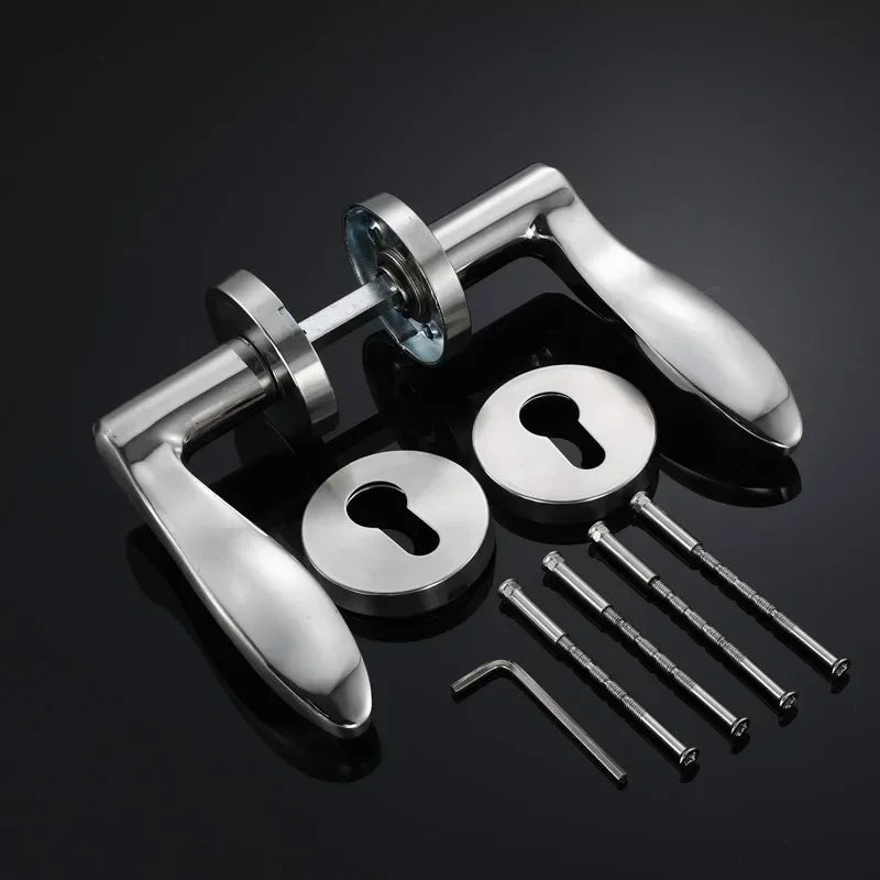 Poignée de Porte Intérieure Inox, 11 Formes de Béquille, Rosaces de Clé, vue 11