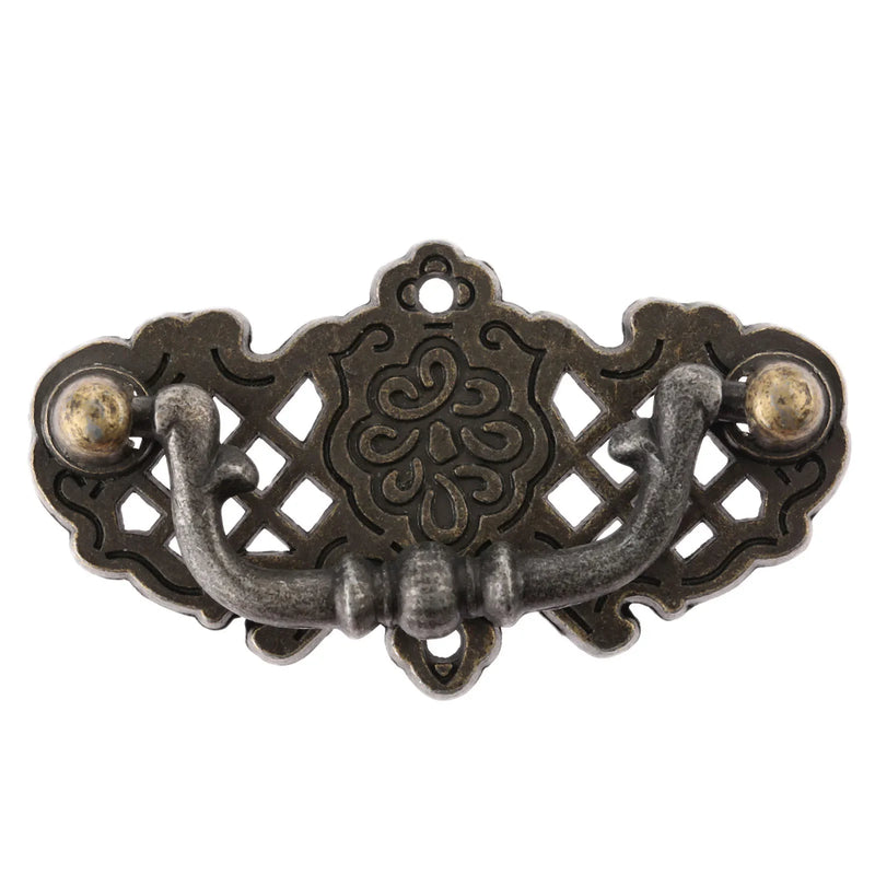 Poignée de Meuble Vintage à Anse sur Platine Ajourée, Bronze, 67 x 38 mm, vue 3