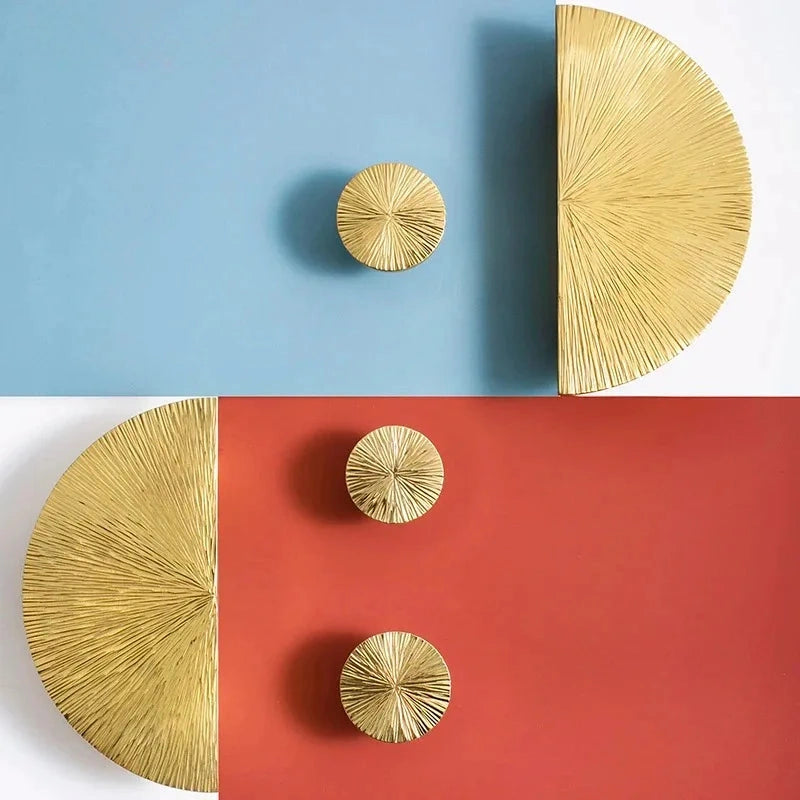 Bouton de Meuble Laiton Strié Doré ou Argenté, Poignée Arc ou Demi-Disque, vue 3