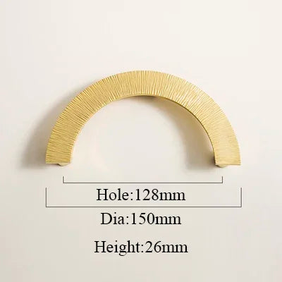 Bouton de Meuble Laiton Strié Doré ou Argenté, Poignée Arc ou Demi-Disque, vue 7