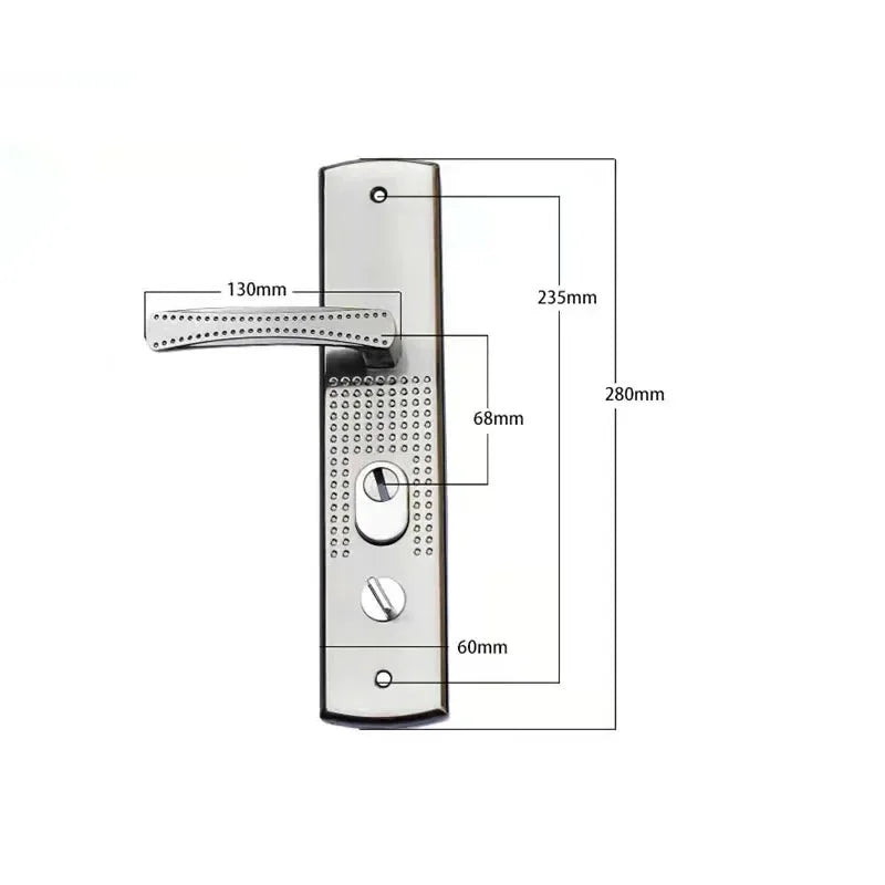 Poignée de Porte sur Plaque Aluminium Brossé, 280 x 60 mm, vue 3