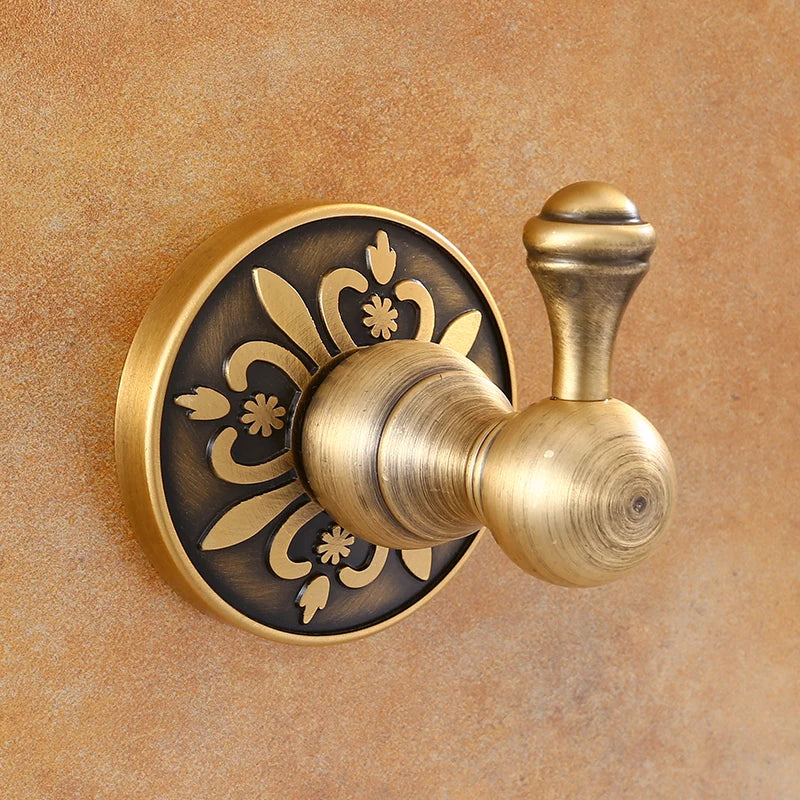 Patère Salle de Bain Murale Vintage en Bronze Vieilli, Platine Ronde de 6,5 cm