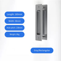 Poignée Cuvette Ovale ou Rectangulaire pour Porte Coulissante, Aluminium 160 mm, vue 9