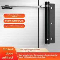 Ferme-Porte Automatique Discret à Bras, Noir Mat ou Argent Brossé, 150 mm, vue 4