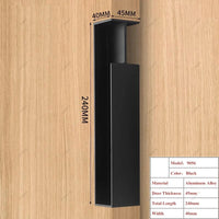 Poignée Cuvette Encastrée pour Porte Coulissante, Aluminium Noir, Blanc, Gris ou Doré, vue 4