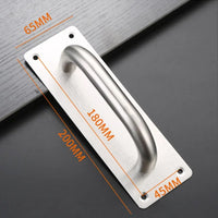 Poignée de Tirage Inox sur Plaque, Argent Brossé ou Noir, Porte Coulissante, vue 9