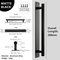 Poignée de Porte de Garage Aluminium sur Platine, Noire ou Blanche, 224 à 384 mm, vue 7
