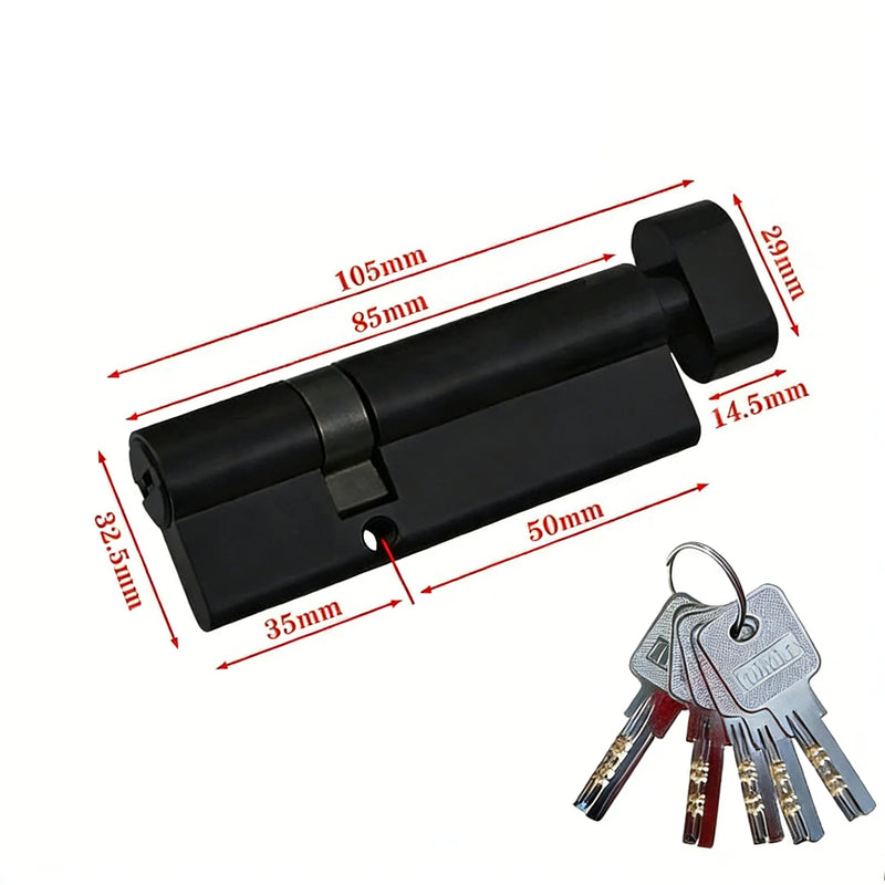 Cylindre de Porte Noir en Laiton à Bouton, 51 à 100 mm, vue 16