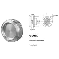 Poignée Cuvette Ronde Inox pour Porte Coulissante en Verre, Ø 68 mm, vue 2