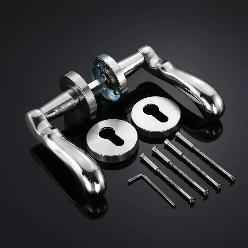 Poignée de Porte Intérieure Inox, 11 Formes de Béquille, Rosaces de Clé, vue 12