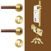 Poignée de porte en bois et laiton avec serrure complète et clés – Modèle intérieur design