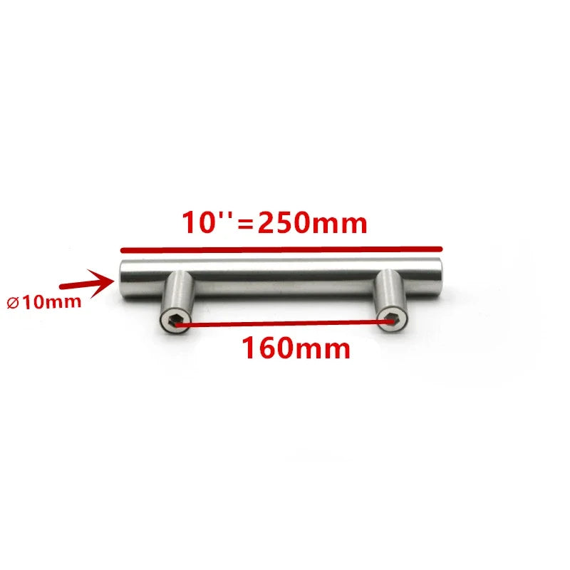 Poignée de Meuble Barre en T en Inox Argent, Entraxe 64 à 320 mm, vue 14
