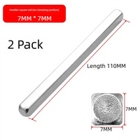 Carré de Poignée de Porte 7 x 7 mm en Aluminium, Lot de 2, de 80 à 120 mm, vue 7