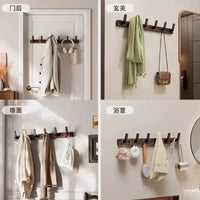 Porte-Manteau Mural en Bois, 4 à 6 Crochets Noirs ou Blancs, Pose avec ou sans Perçage, vue 6