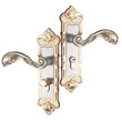 Poignée de Porte Intérieure sur Plaque Baroque à Clé, Doré et Argent