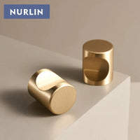 Bouton de Meuble Cylindrique en Laiton Brossé, Ø 17 mm, vue 2