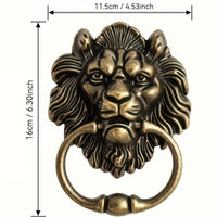 Heurtoir de Porte Tête de Lion en Zamak Bronze Antique, 16 cm, vue 4