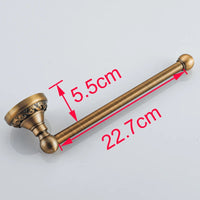 Porte-Serviettes Barre Murale en Aluminium, Finition Laiton Vieilli, Rosace Ciselée, 22,7 cm, vue 5