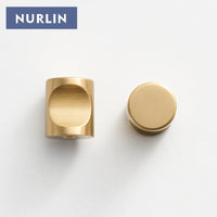 Bouton de Meuble Cylindrique en Laiton Brossé, Ø 17 mm, vue 3