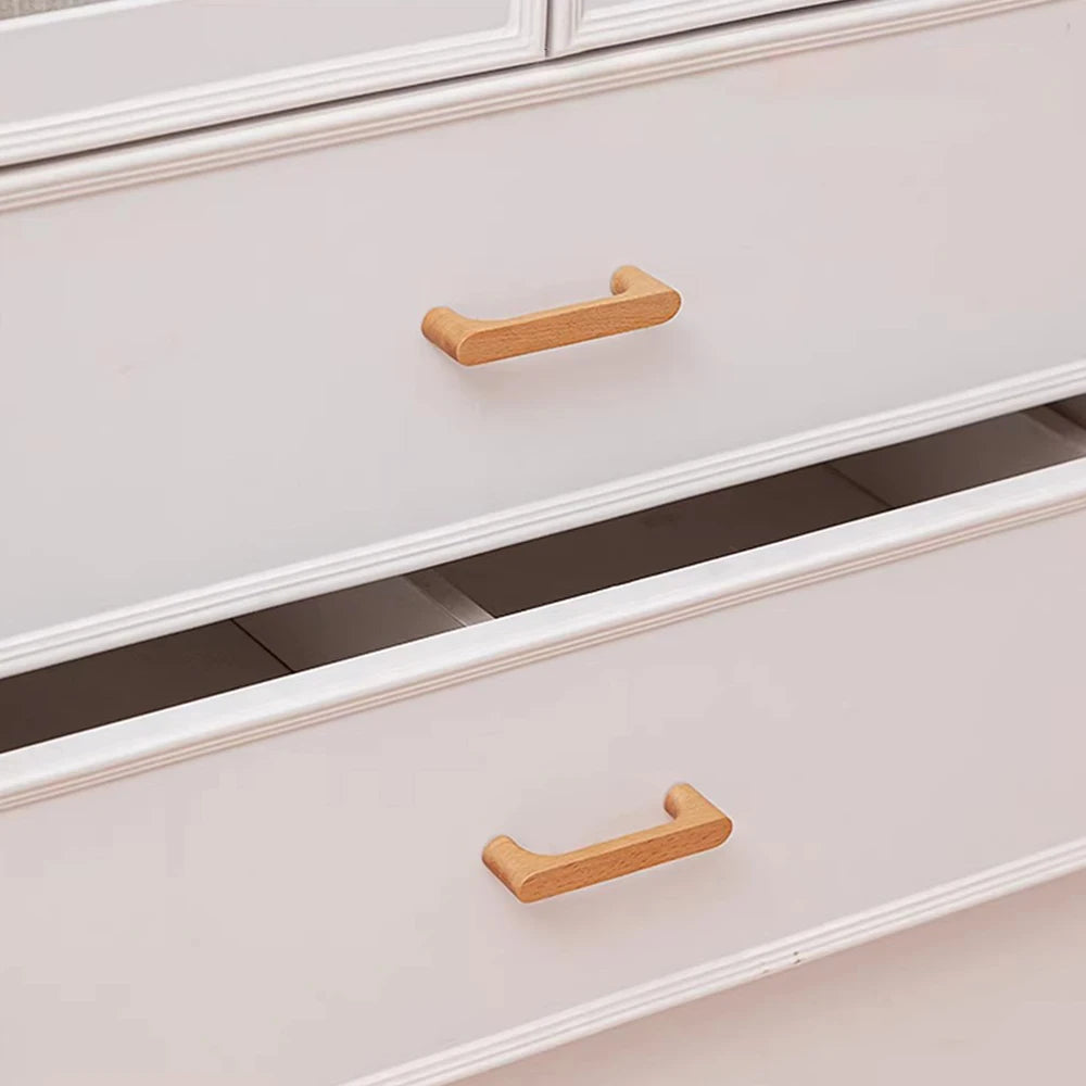 Poignée de Meuble en Bois Massif, Hêtre ou Noyer, Entraxe 96 à 256 mm