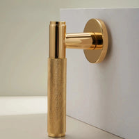 Poignée de Porte Laiton Moletée, 4 Finitions, Clé, Condamnation ou Passage, vue 3