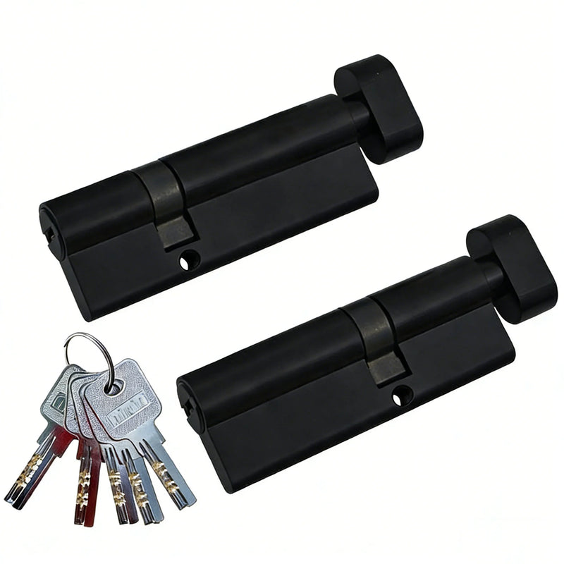 Cylindre de Porte Noir en Laiton à Bouton, 51 à 100 mm, vue 3