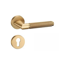 Poignée de Porte Intérieure Design sur Rosace, Béquille Moletée en Zinc, vue 7