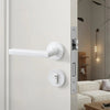 Poignée de porte blanche avec serrure en aluminium