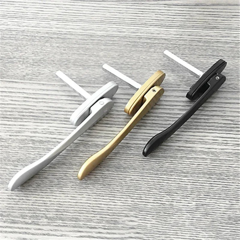 Poignée de Fenêtre Aluminium Forme Lame, Blanche, Noire ou Dorée, Carré 7 mm, 164 mm