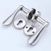 Poignée de Porte Intérieure Inox, 11 Formes de Béquille, Rosaces de Clé, vue 3