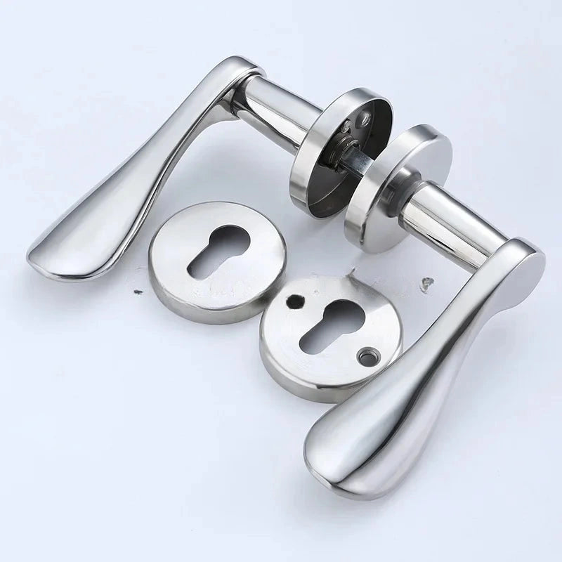 Poignée de Porte Intérieure Inox, 11 Formes de Béquille, Rosaces de Clé, vue 3