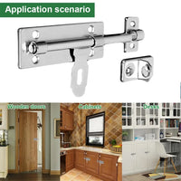 Targette Verrou Inox Brossé avec Moraillon pour Cadenas, Platine 70 x 22 mm, vue 6